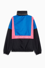 Load image into Gallery viewer, 2020 track jacket / black + cobalt + wildflower pink
